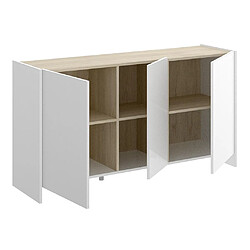 Acheter Vente-Unique Buffet CHERIFA - 3 portes - Coloris : Blanc & chêne