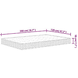 vidaXL Matelas à ressorts bonnell moyen 120x200 cm pas cher