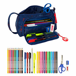 Avis Spiderman Trousse Scolaire avec Accessoires Spider-Man Neon Blue marine 20 x 11 x 8.5 cm (32 Pièces)