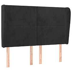 vidaXL Tête de lit avec oreilles Noir 147x23x118/128 cm Velours