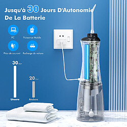 Acheter YESKAMO Jet Dentaire Hydropulseur, Detartreur Dentaire avec 5 Modes et 6 Buses, 350ML Hydropulseurs et Irrigateurs, USB Rechargeable, IPX7 Étanche, pour l'Hygiène Dentaire et Haleine Fraiche