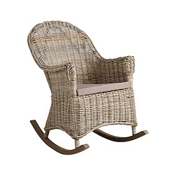 Aubry Gaspard Rocking chair en poelet gris Kresek. Rocking chair en poelet gris Kresek