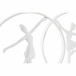 Figurine Décorative DKD Home Decor Ballerine Aluminium Blanc Bois de manguier Moderne (23 x 9 x 33 cm) (2 Unités)