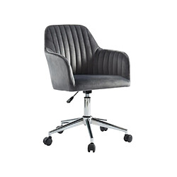 Avis Vente-Unique Chaise de bureau - Velours - Gris - Hauteur réglable - ELEANA