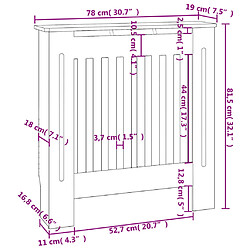 vidaXL Cache-radiateur MDF Noir 78 cm pas cher