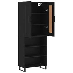 Avis vidaXL Buffet haut Noir 69,5x34x180 cm Bois d'ingénierie