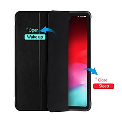 Wewoo Housse Étui Coque de protection TPU antichoc à trois rabattables pour iPad Pro 11 pouces 2018avec support et fente stylet noir