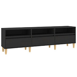 vidaXL Meuble TV noir 150x30x44,5 cm bois d'ingénierie