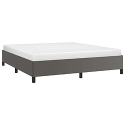 Avis Maison Chic Lit adulte - Lit simple Cadre de lit,Structure du lit Contemporain Gris 160x200 cm Similicuir -MN44580