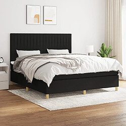 Maison Chic Lit Adulte - Lit simple Lit à sommier tapissier avec matelas moelleux - Meuble de Chambre - Noir 180x200 cm Tissu -MN77548