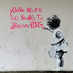 EPIKASA Impression sur Toile Banksy Dream Big, Multicouleur, Polyester, 60x3x60 cm 