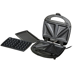 Appareil à Sandwich maker 3 en 1, Plaques Interchangeables, Gaufrier, Grille, 1000, Noir, Camry, CR3024