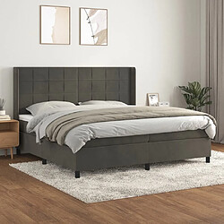 Maison Chic Lit Adulte - Lit simple Lit à sommier tapissier et matelas moelleux - Meuble de Chambre - Gris foncé 200x200cm Velours -MN72809