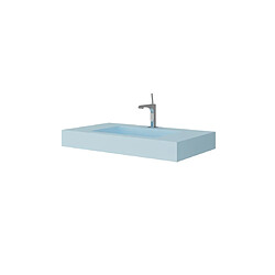 Kiamami Valentina LAVABO HPL 80 CM BLEU CIEL AVEC CUVETTE CENTRALE