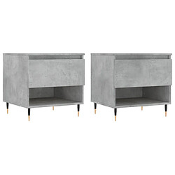 Maison Chic Lot de 2 Tables basses,Table Console pour salon gris béton 50x46x50 cm bois d'ingénierie -MN22806