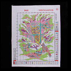 Acheter 14CT 11CT chat et oiseau estampillé kit de point de croix bricolage couture 11CT 39 × 47cm