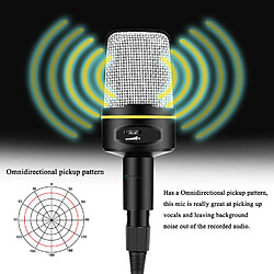 Universal Microphone à condensateur 3,5 mm avec support à trépied Enregistrement audio pour PC Smartphone Microphone Streaming | Microphone