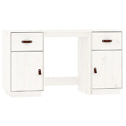 vidaXL Bureau avec armoires Blanc 135x50x75 cm Bois massif de pin