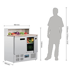 Saladette Réfrigérée Compacte - 2 Portes Plan de Travail en Marbre - Polar