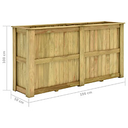 Maison Chic Jardinière,Bac à fleurs - pot de fleur surélevée 196x50x100 cm Bois de pin imprégné -GKD92671 pas cher