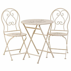 Ensemble Table + 2 Chaises Alexandra House Living Blanc 60 x 75 x 60 cm