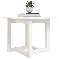 Maison Chic Table basse,Table Console Table d'appoint, Table pour salon Blanc 50x50x45 cm Bois massif de pin -MN87807 pas cher