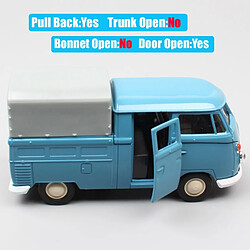 Acheter Universal 1/36 Mini T1 Double Cabin Pickup Voiture Camion Cargo Instrument Bateau mère Véhicule Moulé sous pression Tirer à l'échelle du jouet Modèle garçon(Bleu)