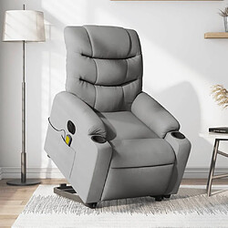 Maison Chic Fauteuil Relax pour salon, Fauteuil inclinable de massage électrique Gris clair Tissu -GKD66868