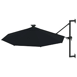 Helloshop26 Parasol mural avec mât métallique et led 300 cm noir 02_0008693