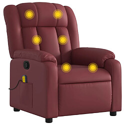 Maison Chic Fauteuil Relax pour salon, Fauteuil de massage inclinable Rouge bordeaux Similicuir -GKD98896