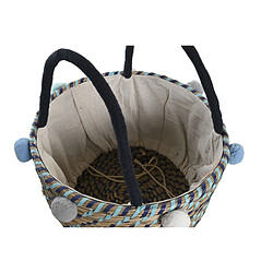 Avis Set de basket DKD Home Decor Polyester Pompons 43 x 43 x 43 cm Herbier marin