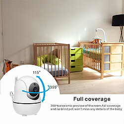 Babyphone Camera 5 Pouces Vision Nocturne 360 Degrés Audio Berceuse EU Plug YONIS pas cher