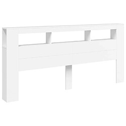 Avis Maison Chic Tête de lit scandinave à LED,meuble de chambre blanc 220x18,5x103,5 cm bois d'ingénierie -MN17230