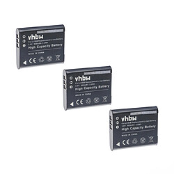 vhbw 3x Batteries compatible avec Olympus Stylus Tough TG-4 appareil photo, reflex numérique (900mAh, 3,6V, Li-ion)