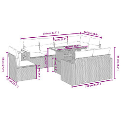 Avis Maison Chic Ensemble Tables et chaises d'extérieur 9 pcs avec coussins,Salon de jardin noir résine tressée -GKD828256