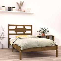 vidaXL Cadre de lit sans matelas marron miel 100x200 cm bois massif