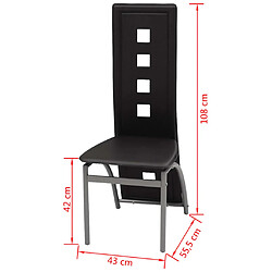 Acheter vidaXL Chaises à manger lot de 6 noir similicuir