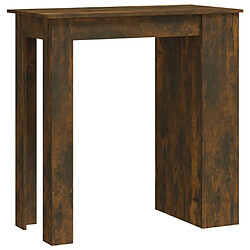 vidaXL Table de bar et étagère de rangement Chêne fumé 102x50x103,5 cm