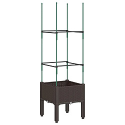 Acheter vidaXL Jardinière avec treillis marron 40x40x142,5 cm PP