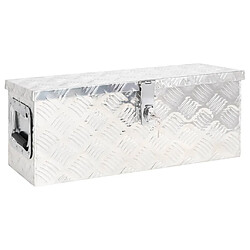 vidaXL Boîte de rangement Argenté 60x23,5x23 cm Aluminium 