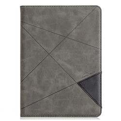 Etui en PU motif géométrique avec support gris pour votre Apple iPad Air 2/Air (2013)/iPad 9.7 pouces (2018)/(2017)/Pro 9.7 pouces (2016)