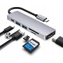 GUPBOO Adaptateur 6 en 1 Hub USB-C HDMI 4K SD Macbook Pro/Air,JL1397