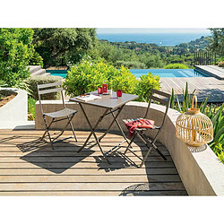 Hesperide Table de jardin pliante carrée Greensboro - 2 Places - Marron tonka pas cher