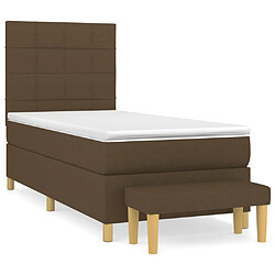 vidaXL Sommier à lattes de lit avec matelas Marron foncé 90x190 cm