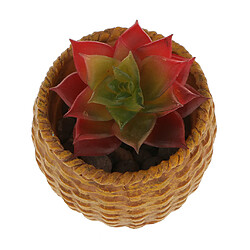 Artificial Succulent Réel Tactile Lotus Fleur Plante Herbe 7cm Rouge