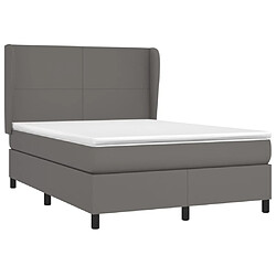 Avis Maison Chic Lit adulte- Lit + matelas,Sommier à lattes de lit avec matelas Gris 140x190 cm Similicuir -GKD66519