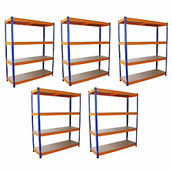 Monstershop Monster Racking Lot de 5 Rayonnages sans Boulons en Acier S-Rax