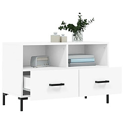 Acheter Maison Chic Meuble TV scandinave - Banc TV pour salon Blanc 80x36x50 cm Bois d'ingénierie -MN42021