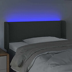 Avis Maison Chic Tête de lit scandinave à LED,meuble de chambre Gris foncé 83x16x78/88 cm Tissu -MN35810