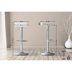 Avis Decoshop26 Tabouret de bar x1 avec repose-pieds siège pivotant à 360° design simple PVC blanc et métal chromé 10_0004798